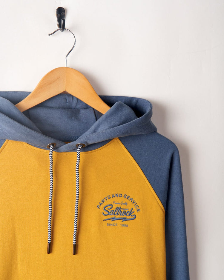 Vegas Script - Mens Pop Raglan Hoodie - Yellow