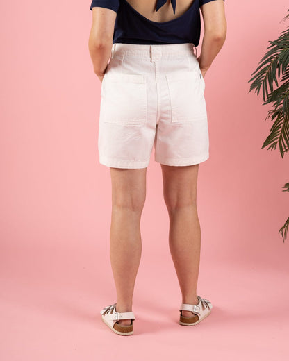 Ogden - Womens Longline Chino Shorts - White