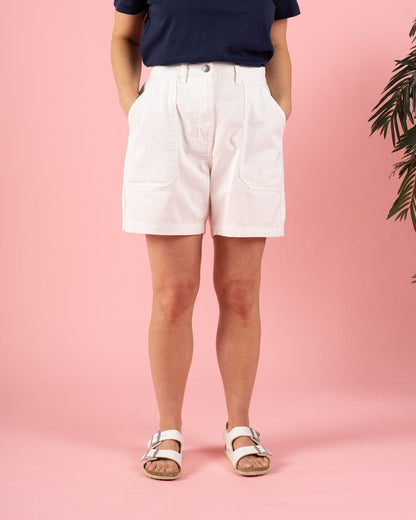 Ogden - Womens Longline Chino Shorts - White