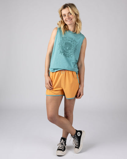 Copper Block Womens Walkshort in Light Orange