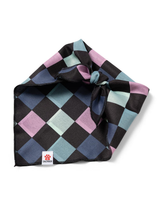 Skatecheck Dog Bandana in Black Check