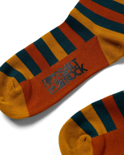 Creek - Kids Socks - Teal/Yellow Stripe