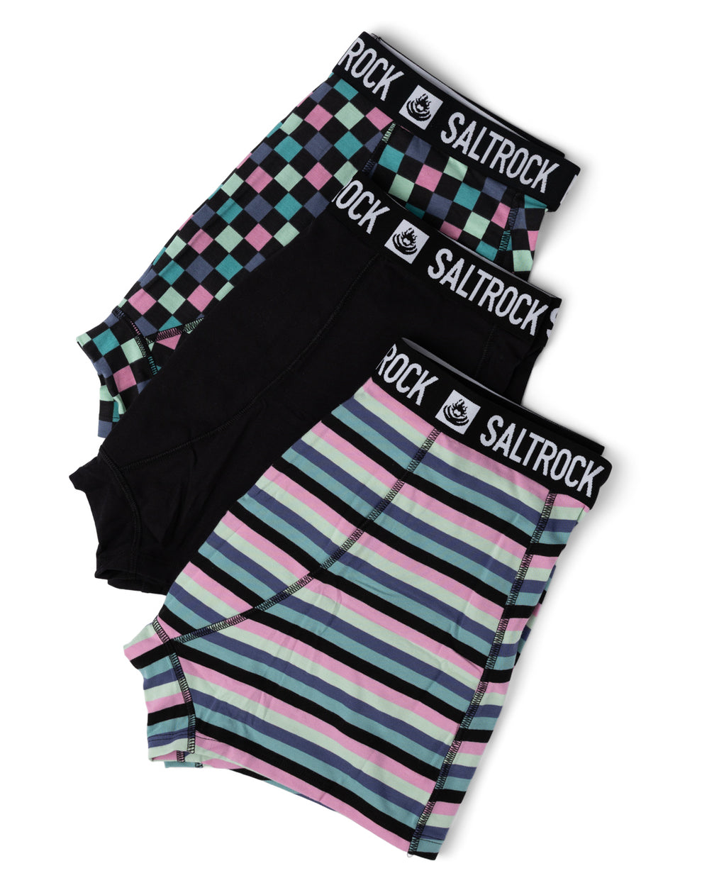 Skatecheck Mens Boxer Pack In Black