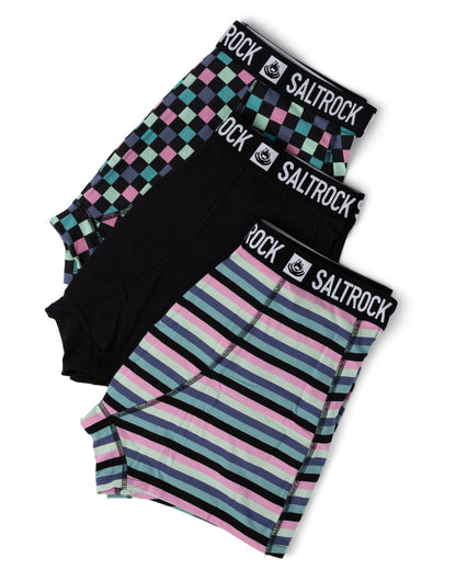 Skatecheck Mens Boxer Pack In Black