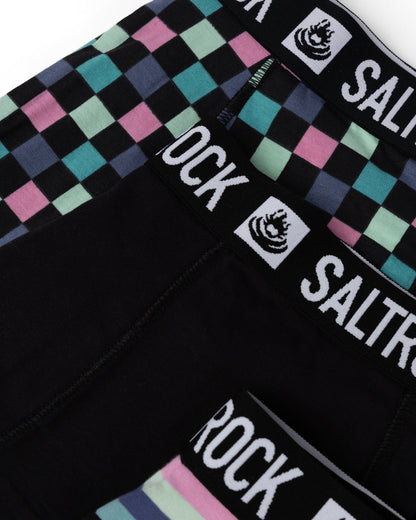 Skatecheck Mens Boxer Pack In Black
