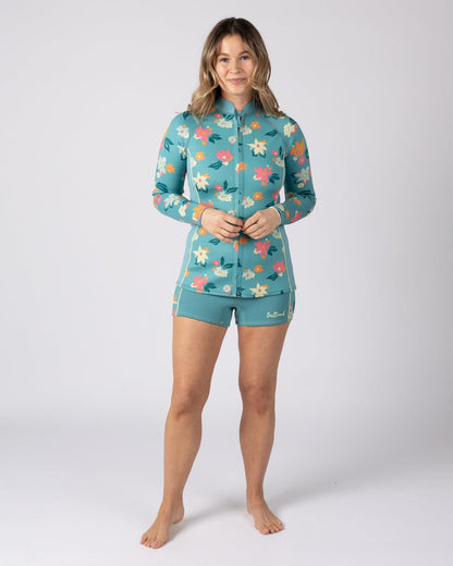Surfdaze Womens 2mm Wetsuit Jacket in Blue
