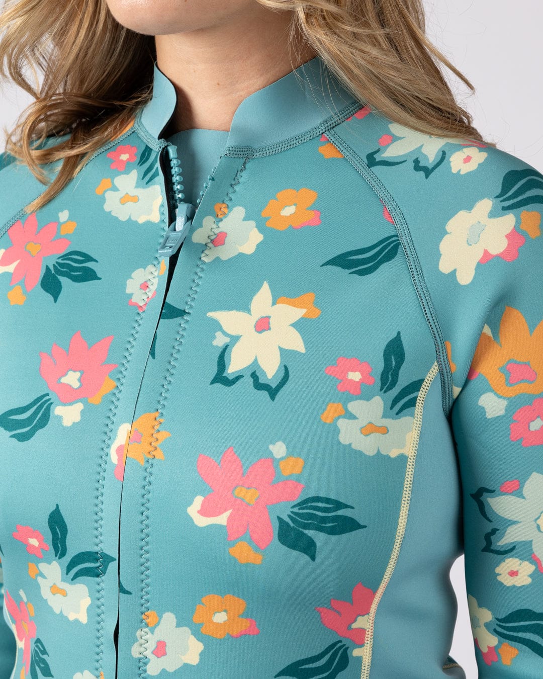 Surfdaze Womens 2mm Wetsuit Jacket in Blue