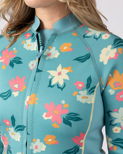 Surfdaze Womens 2mm Wetsuit Jacket in Blue