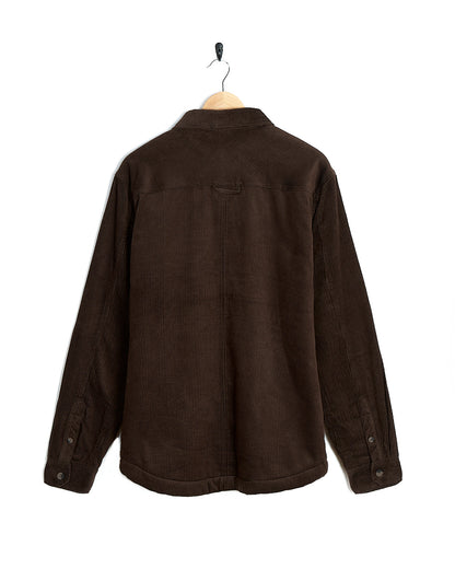 Zeke - Mens Sherpa Long Sleeve Shirt - Dark Brown