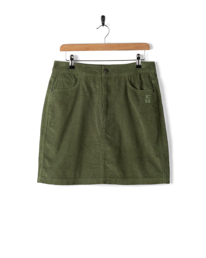 Sadie - Womens Corduroy Skirt - Dark Green