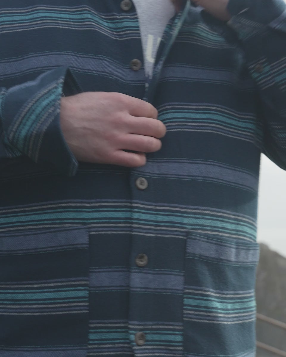 Woodford Stripe - Mens Shacket - Blue