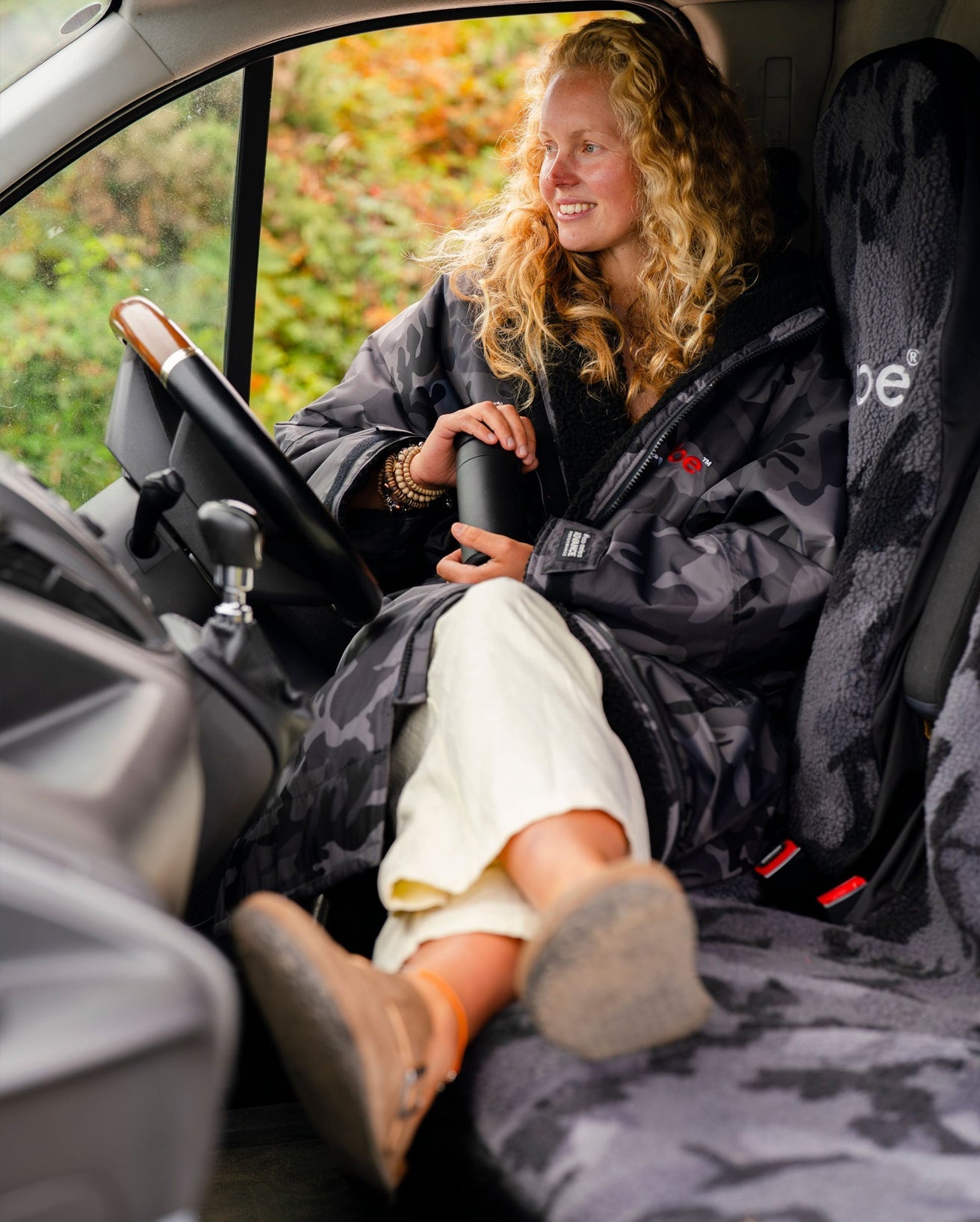Dryrobe Camo Black Single Car Seat Cover