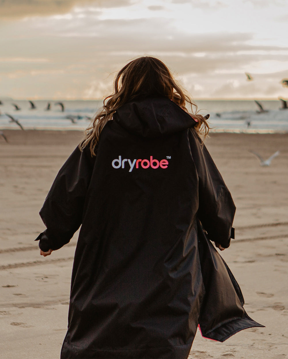 Dryrobe - Long Sleeve Black/Pink
