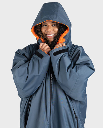 dryrobe Advance Long Sleeve - Dark Grey/Orange