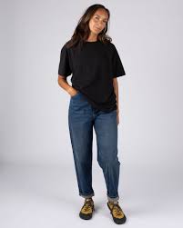 Perfect Set Womens Oversized Short Sleeve T-Shirt In Black