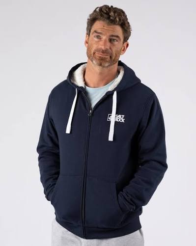 Saltrock Original - Fur Lined Hoodie in Dark Blue