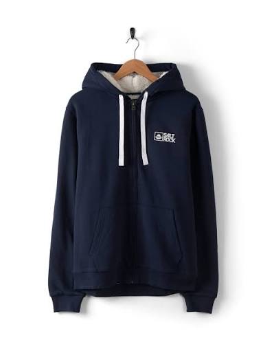 Saltrock Original - Fur Lined Hoodie in Dark Blue