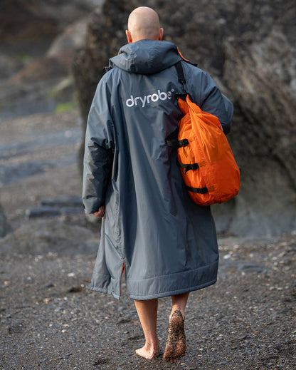 dryrobe Advance Long Sleeve - Dark Grey/Orange