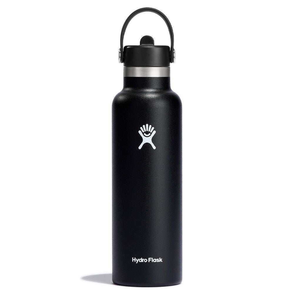 21 oz (621 ml) Standard Mouth with Flex Straw Cap - Black - Hydro Flask
