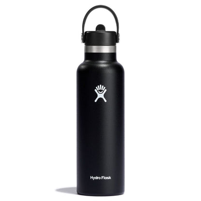 21 oz (621 ml) Standard Mouth with Flex Straw Cap - Black - Hydro Flask