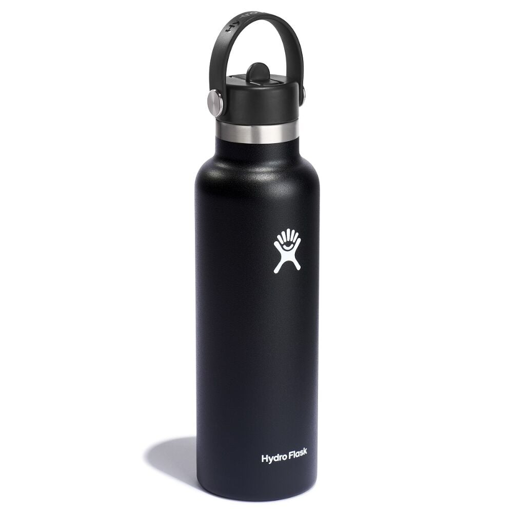 21 oz (621 ml) Standard Mouth with Flex Straw Cap - Black - Hydro Flask