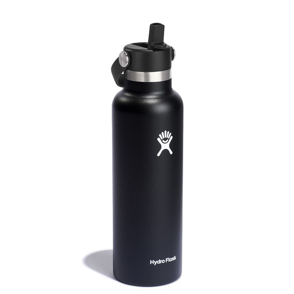 21 oz (621 ml) Standard Mouth with Flex Straw Cap - Black - Hydro Flask