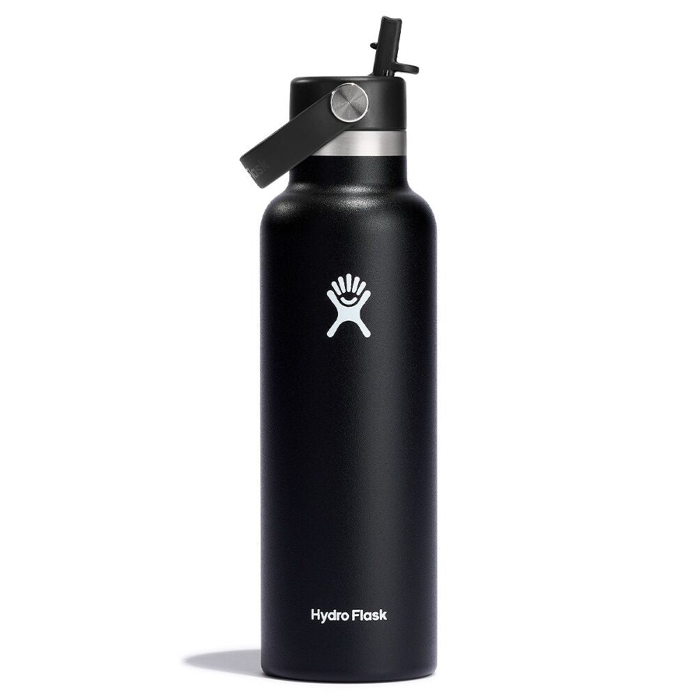 21 oz (621 ml) Standard Mouth with Flex Straw Cap - Black - Hydro Flask