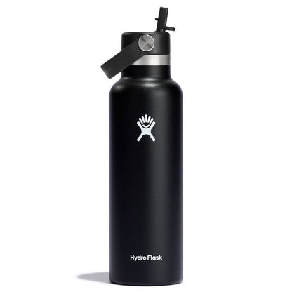 21 oz (621 ml) Standard Mouth with Flex Straw Cap - Black - Hydro Flask