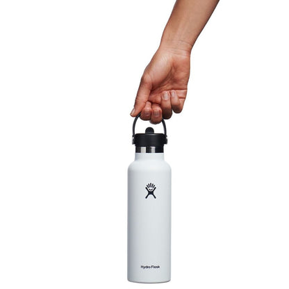 21 oz (621 ml) Standard Mouth with Flex Straw Cap - White - Hydro Flask