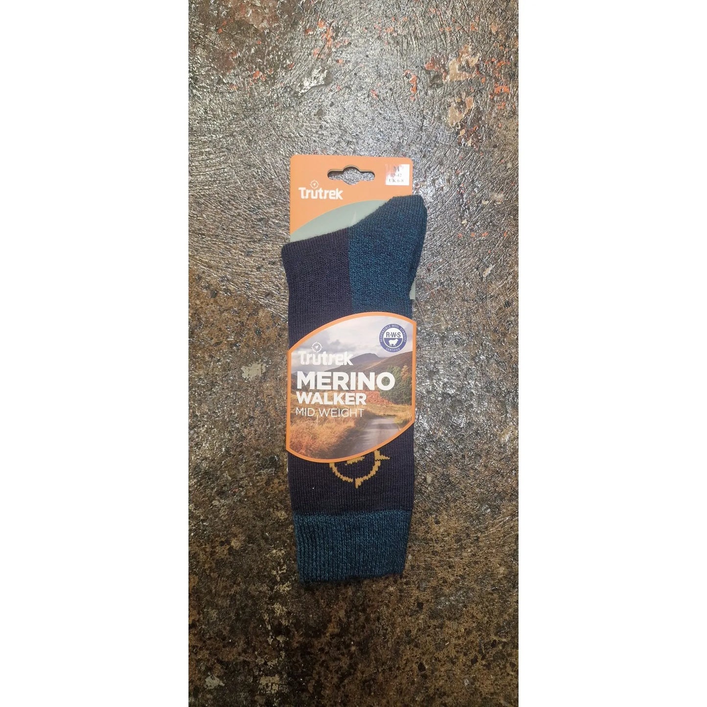 Trutrek Merino Walker Crew Sock in Deep Glacier