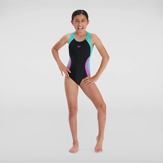 Girls' Colourblock Spiritback Swimsuit