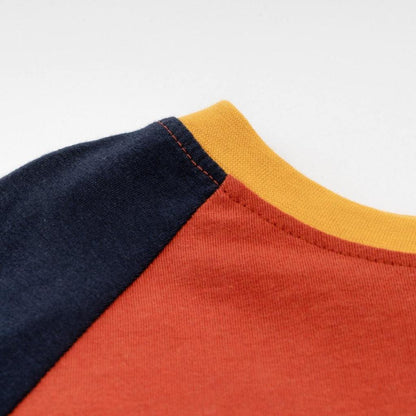 Team Vegas - Boy's Long Sleeve Striped Raglan T-Shirt - Orange