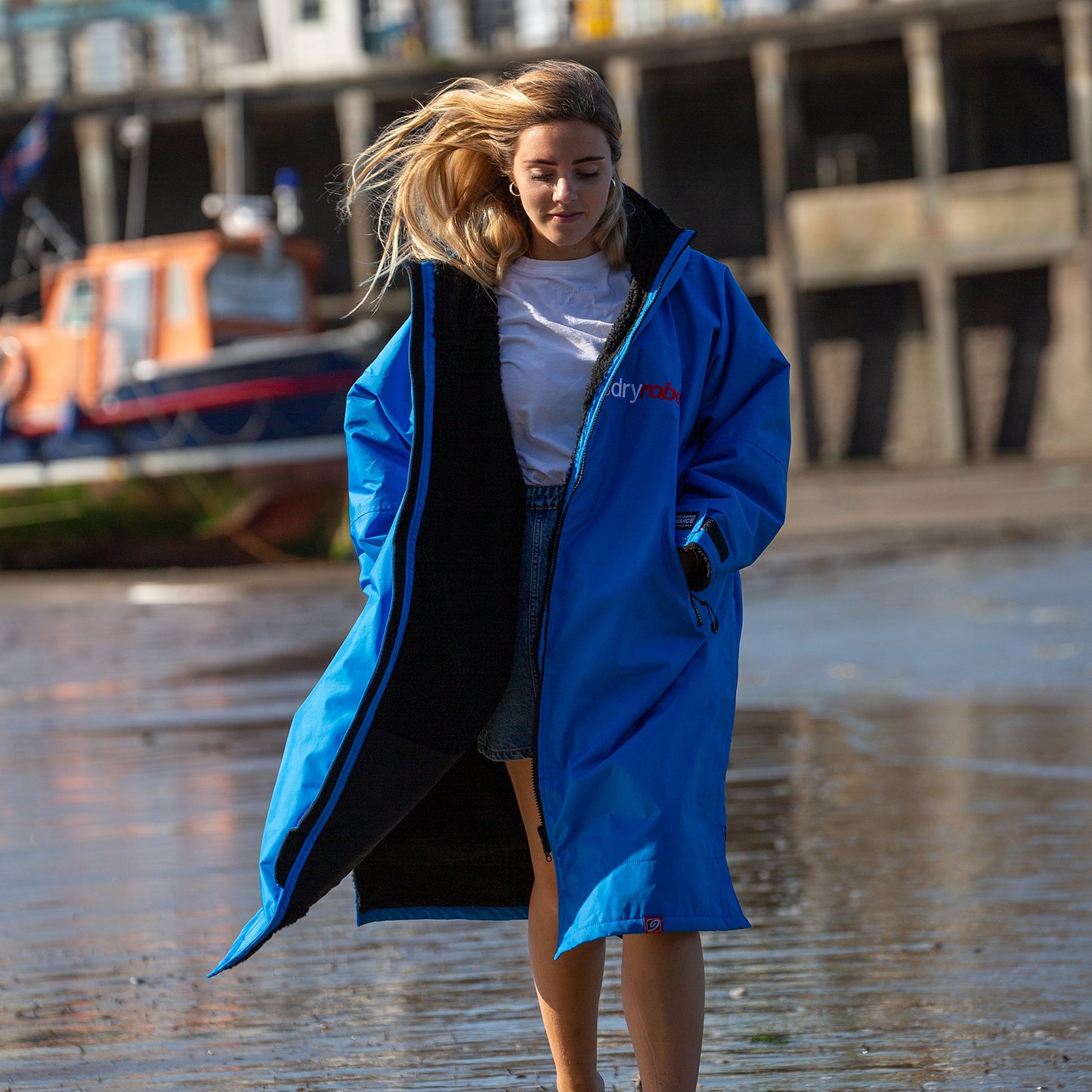 Dryrobe - Long Sleeve Cobalt Blue/Black