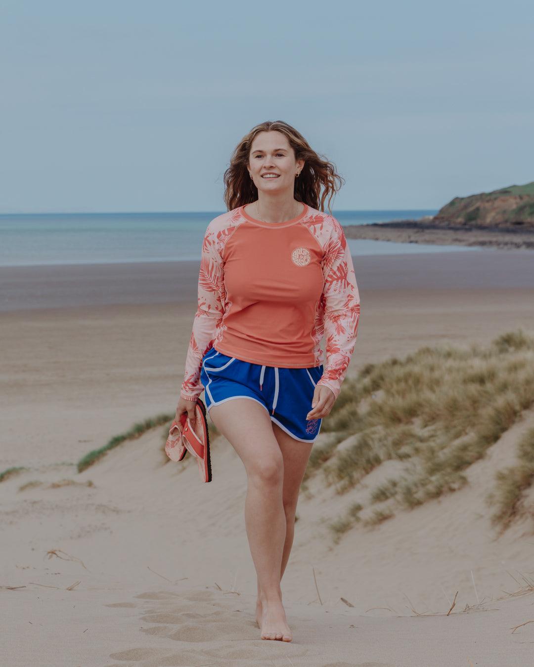 Coraline - Womens Long Sleeve Rashvest - Coral