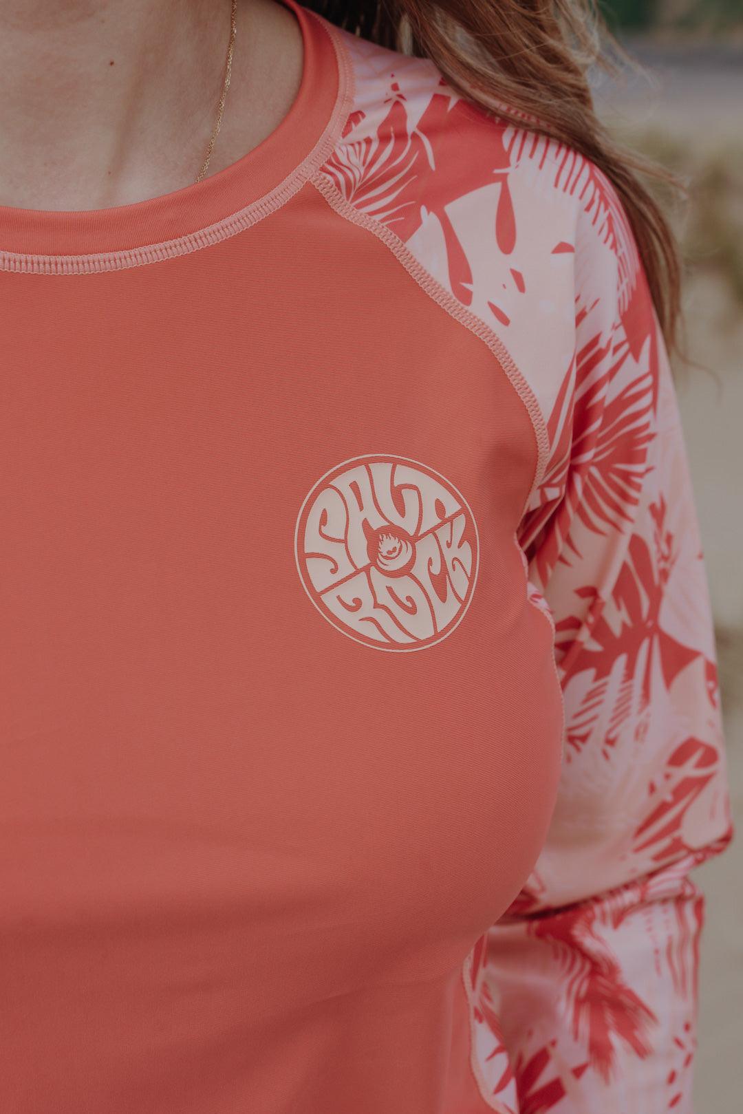Coraline - Womens Long Sleeve Rashvest - Coral