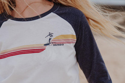 Retro Surfer Girl - Long Sleeve Raglan T-Shirt