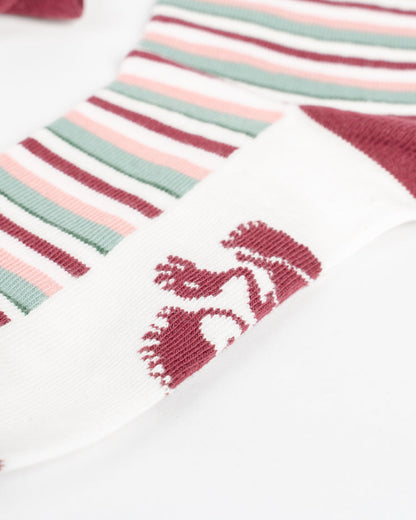 Lula - Stripe Kids Socks - Green/pink