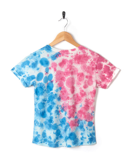 Mermaid Surf - Kids Tie Dye Short Sleeve T-Shirt - Blue/Pink