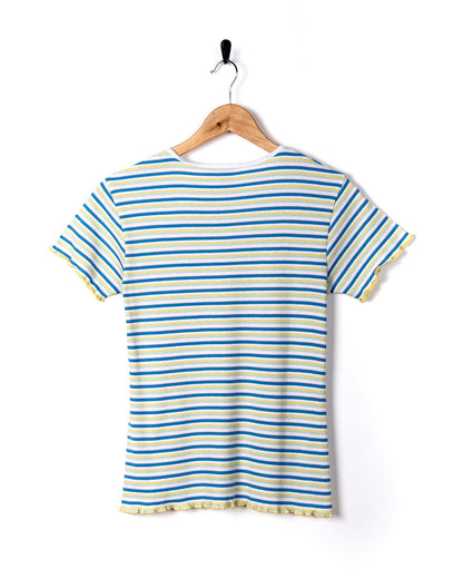 Rib - Kids Striped Short Sleeve T-Shirt - Blue