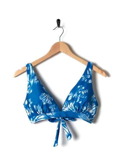 Rosie Floral - Womens Bikini Top - Blue