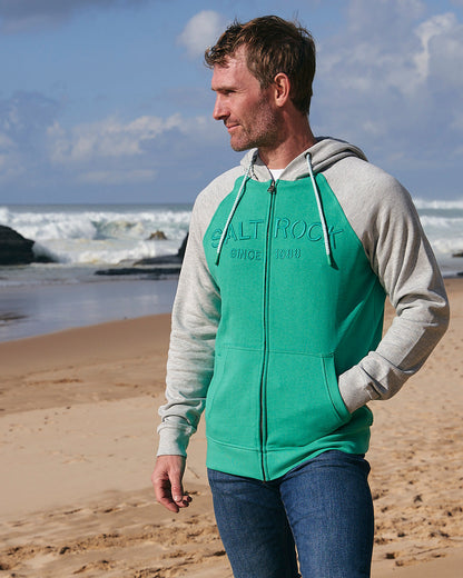 Stencil - Mens Zip Hoodie - Green
