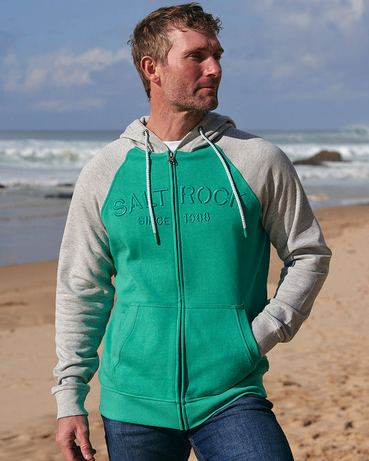 Stencil - Mens Zip Hoodie - Green