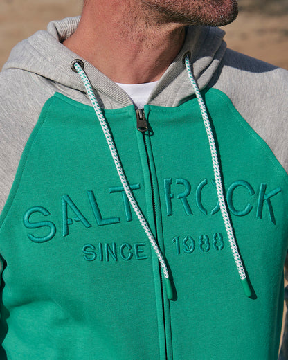 Stencil - Mens Zip Hoodie - Green