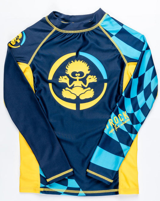 Warp - Boys Long Sleeve Rash Vest - Blue/Yellow