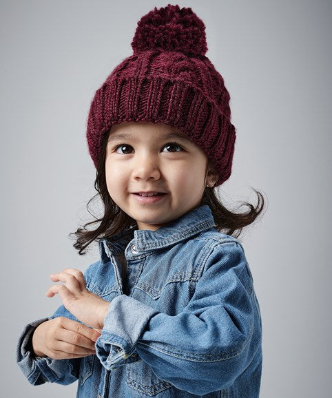 Junior cable knit beanie
